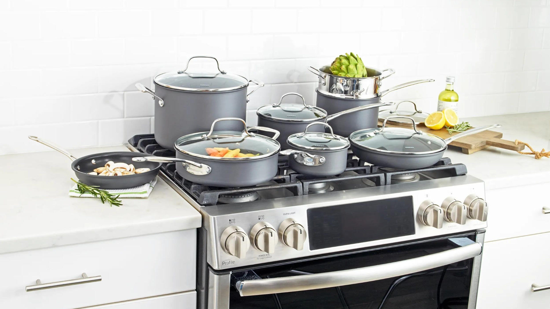 Cuisinart Cookware Set on Stove